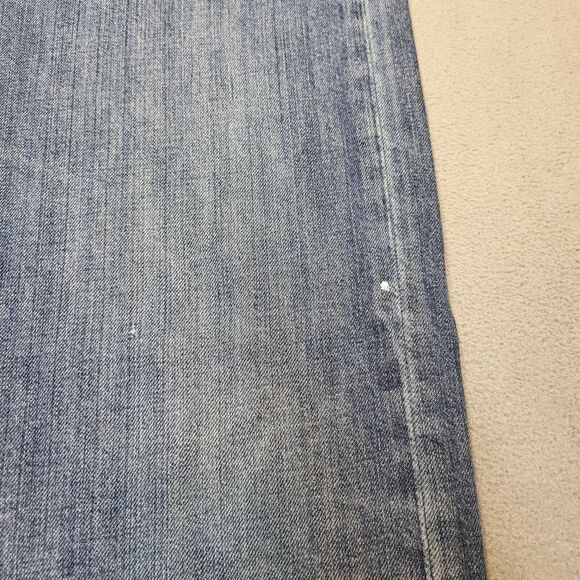 Levis 501 Jeans Mens 40x29 Blue Denim Straight Leg Distressed Button Fly - Picture 7 of 12